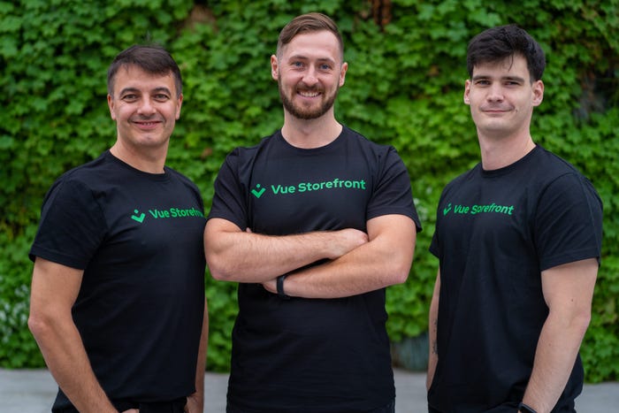 Vue Storefront founders Bart Roszkowski, Patrick Friday, and Filip Rakowski