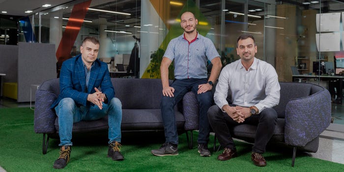 Payhawk's CEO Hristo Borisov, CTO Boyko Karadzhov, and CFO Konstantin Djengozov