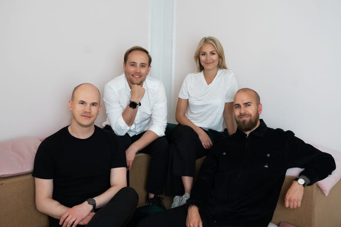 Worldfavor's founding team Pär Gustafsson, Andreas Liljendahl, Frida Emilsson, and Lars-Peter Eriksson