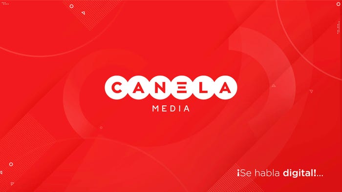 The opening slide of a Canela Media pitch deck including the company logo