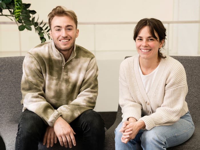 Co-founders of Lighthouse, Jonathan Brun, on the left and Justine Massicotte, on the right.