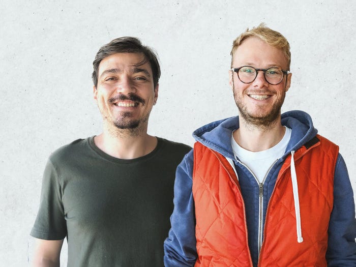 Two men smile into the camera. They are LogRock cofounders João Bosco and Hunter Yaw.